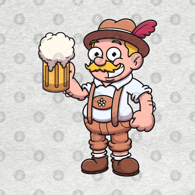 Bavarian Man In Traditional Clothes With Beer by TheMaskedTooner